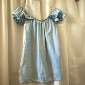 Soft Denim Off the Shoulder Dress